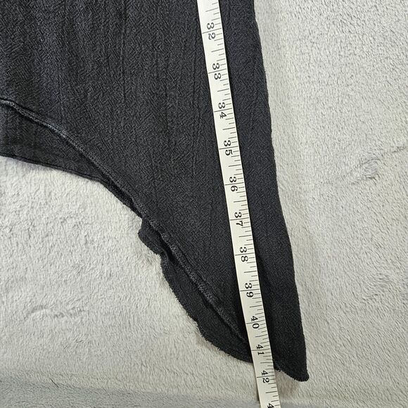 Cottonways Tunic Top Womens Size 2 Black Gauze Beachy V-Neck Asymmetrical - Picture 12 of 12